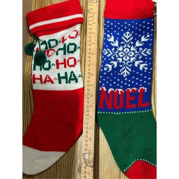 Kurt Adler Vintage Christmas Stockings-with Pom Pom-Lot of 2 FREE SHIP - Picture 7 of 7